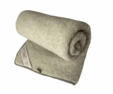 BARN PLD/TUNNARE TCKE I EUROPEISK MERINOULL ljusgr 100x150cm